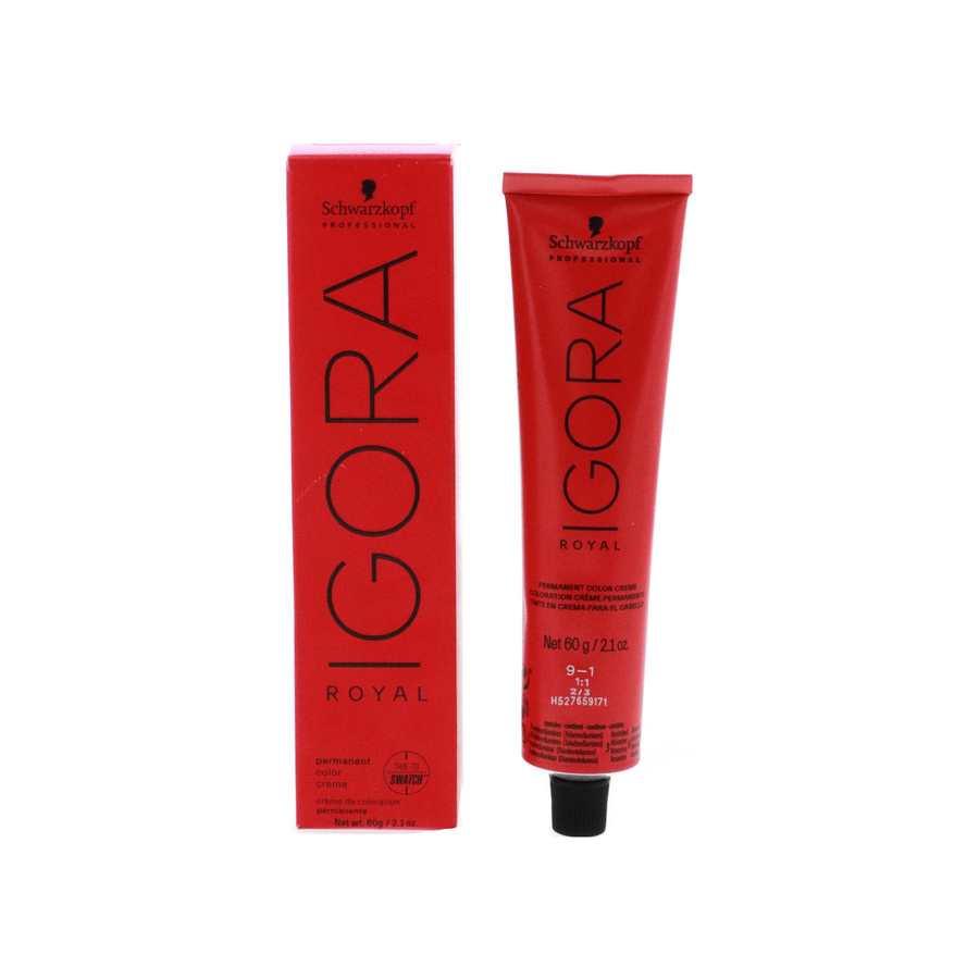 Schwarzkopf Igora Royal, 9-1, Extra Light Blonde Cendre, 2.1 oz