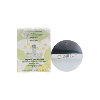 Clinique Beyond Perfecting Powder Foundation + Concealer, 15 Beige, 0.51 oz
