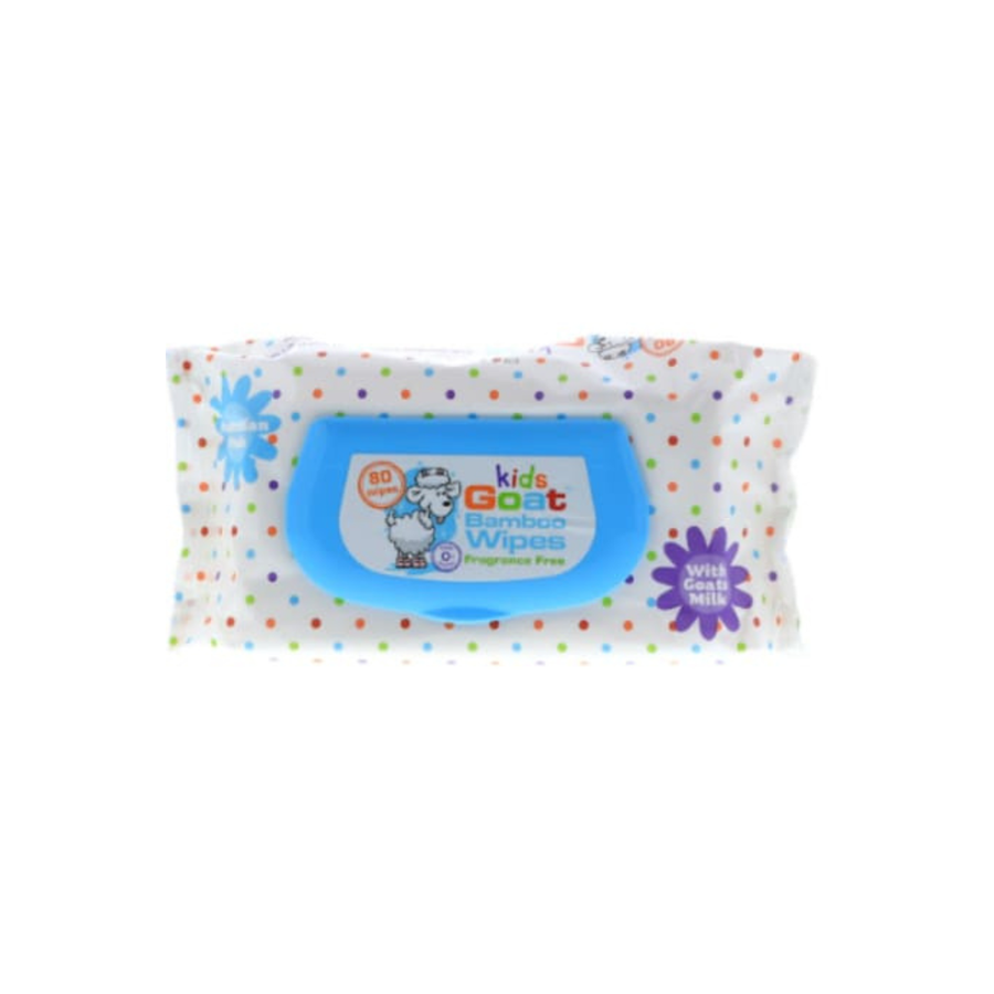 Goat Kids Bamboo Wipes Fragrance Free w/ Goatsmilk, 80's Pack, 17 oz