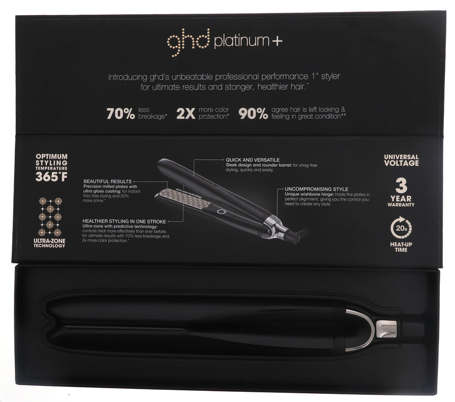 GHD Platinum+ Hair Professional Styler 1 inch, Black