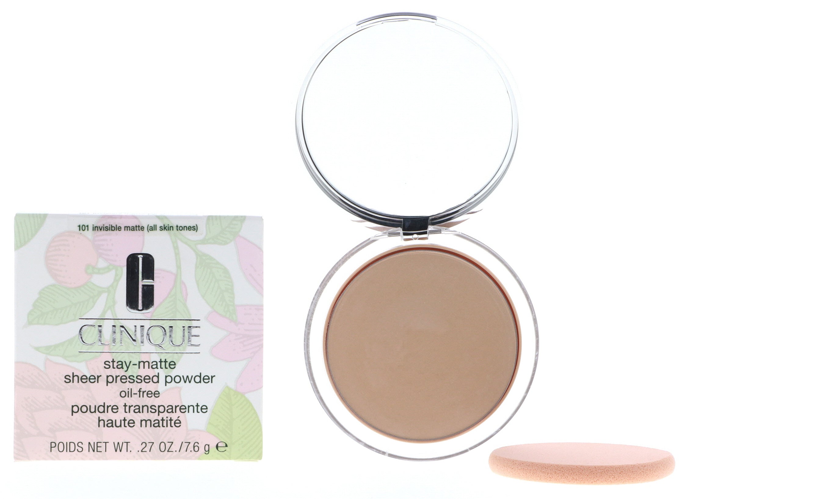 Clinique Stay-Matte Sheer Pressed Powder, 101 Invisible Matte, 0.27 oz