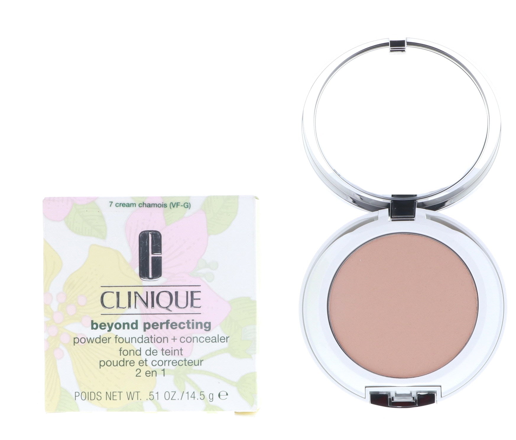 Clinique Beyond Perfecting Powder Foundation + Concealer, 07 Cream Chamois, 0.51 oz
