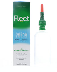 Fleet Laxative Saline Enema Extra Volume Lubricated Gentle Glide Tip, 7.8 oz