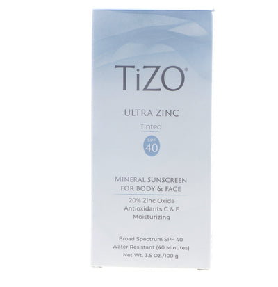 TIZO Ultra Zinc Body & Face Sunscreen Tinted SPF40, 3.5 oz